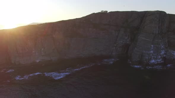 Drone View Beautiful Peninsula Tobizina Vertical Cliffs Sunset alt