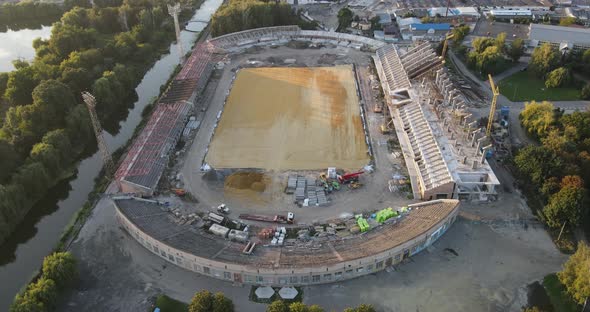 Ukraine City Rivne. Construction Of A New Stadium