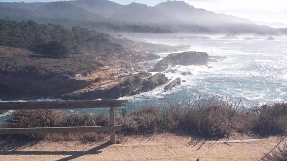 Rocky Craggy Ocean Beach Point Lobos Foggy California Coast