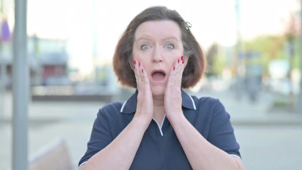 Portrait of Disappointed Old Woman Reacting to Loss Outdoor alt