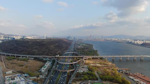 Seoul Gayang Bridge Nanji Park Road Traffic