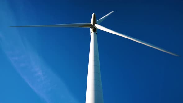 Wind turbine on a clear day