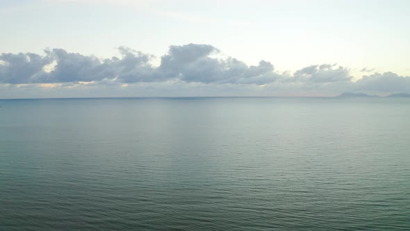 Aerial View On Ocean Early In The Morning Before Sunrise In Cairns, Queensland, Australia