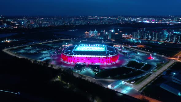 Freeway Intersection and Football Stadium Spartak Moscow Otkritie Arena alt