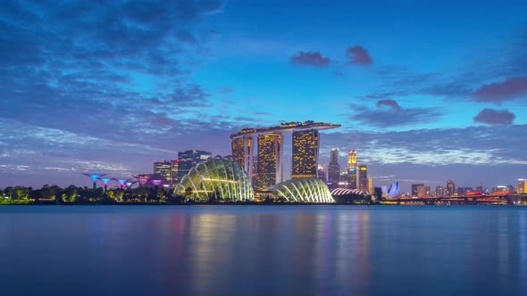 Beautiful moment of Singapore business and financial district,