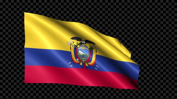 Ecuador Flag Blowing In The Wind alt