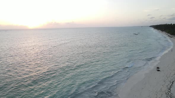 Zanzibar Tanzania  Aerial View of the Ocean Near the Shore of the Island Slow Motion alt