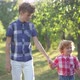 Dolly Shot Happy Caucasian Redhead Brothers Walking in Sunrays Flashing Talking - VideoHive Item for Sale