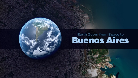 Buenos Aires (Argentina) Earth Zoom to the City from Space