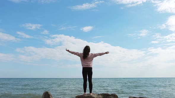 Sea Relaxation Summer Vacation Woman Beach Sky alt