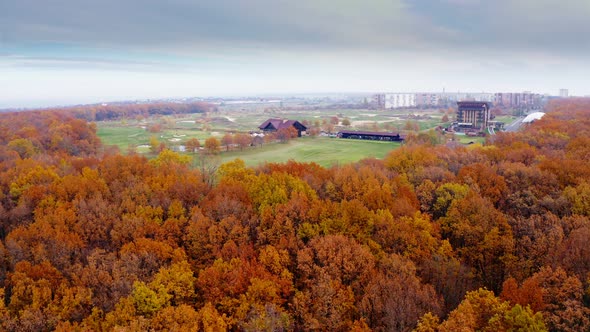 Aerial Photography Autumn Golf