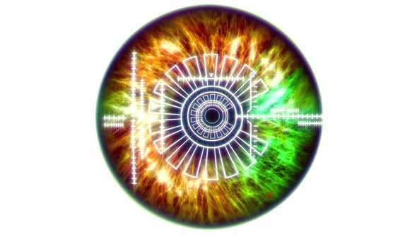 Abstract Human Digital Eye Dilating and Contracting