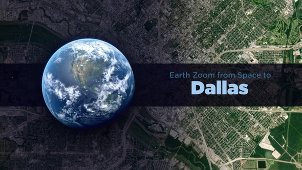 Dallas (Texas, USA) Earth Zoom to the City from Space