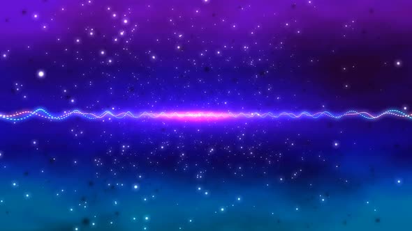 Neon Purple Space Stars Moving Loop Background