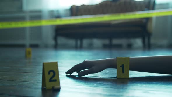 Closeup of a Crime Scene in a Deceased Person's Home. alt