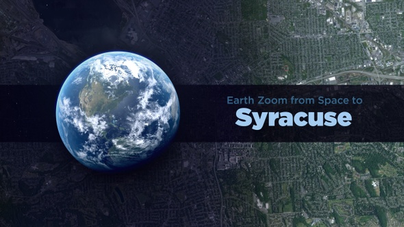 Syracuse (New York, USA) Earth Zoom to the City from Space