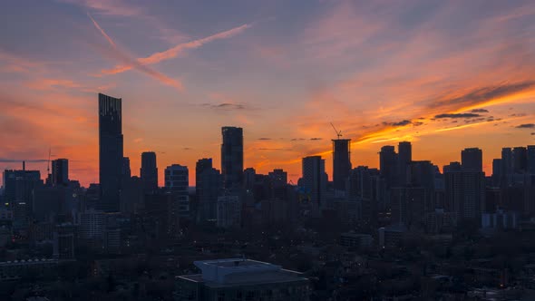 Toronto, Ontario, Canada The City Skyline During Sunset