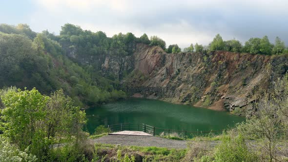 Aerial view of Lake Benatina in Slovakia alt