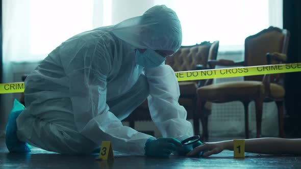 Closeup of a Crime Scene in a Deceased Person's Home. alt