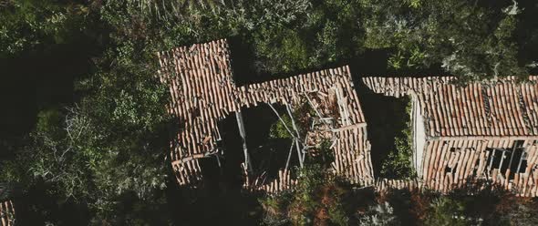 Ruins of an abandoened buildings being revealed alt