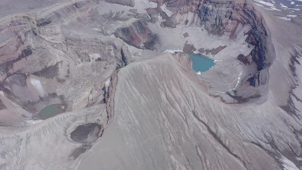 The Blue Lake in the Crater of Gorely Volcano