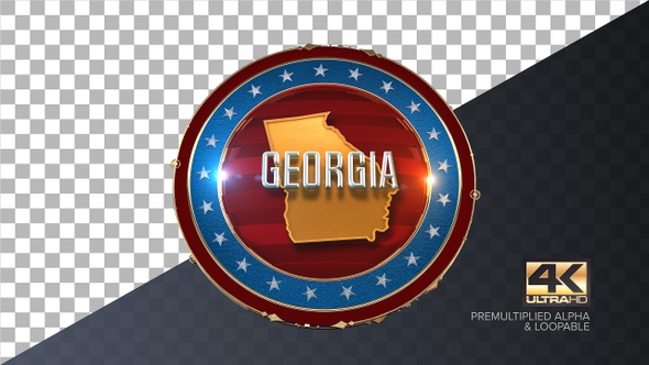 Georgia United States of America State Map with Flag 4K