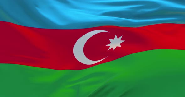 Azerbaijan Flag  Silk Cloth Waving  Loop  4 K alt