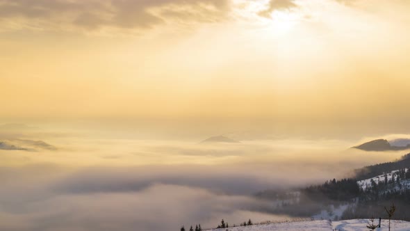 Sunrise Over the Winter Mountain alt