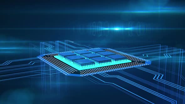 Closeup of Circuit Border With Running Computer Processes, CPU ...