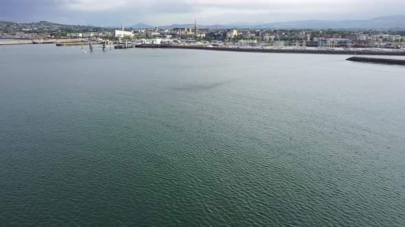 Aerial View of Sailing Boats, Ships and Yachts in Dun Laoghaire Marina Harbour, Ireland