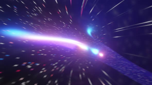 3d Render Abstract Tunnel of Blueorange Color alt