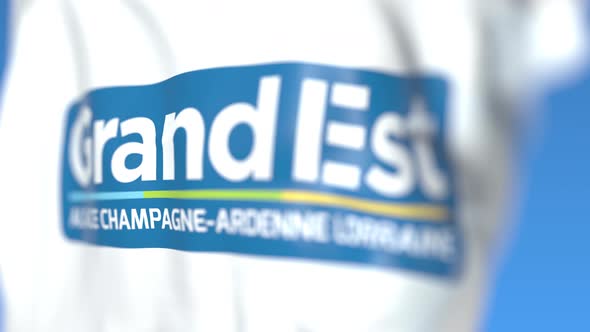 Waving Flag of Grand Est a Region of France alt