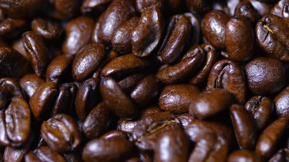 Brown Coffee Beans Rotating Around 3