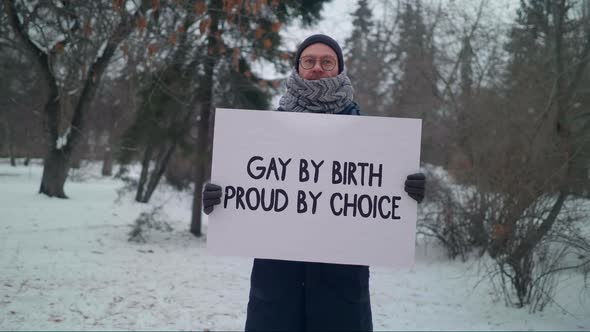 Gay By Birth Proud By Choice Placard At A Lgbt Pride Solidarity Demonstration alt