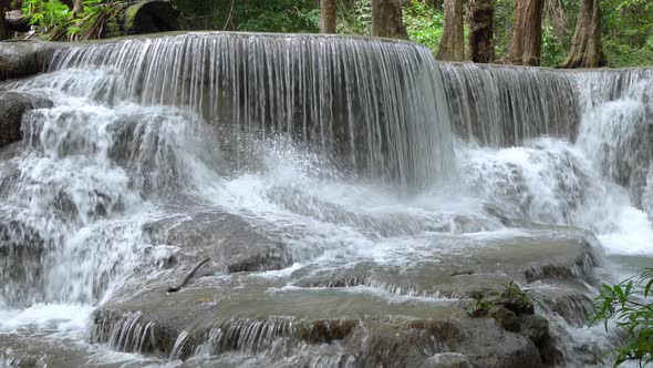 Huai Mae Khamin Waterfall sixth level, Khuean Srinagarindra National Park, Kanchanaburi, Thailand