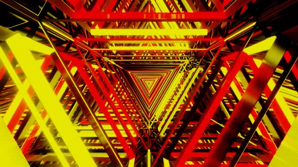Neon VJ tunnel triangle spinning alt