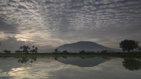 Timelapse sunrise reflection Bukit Mertajam Hill alt