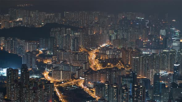 Hong Kong, China, Timelapse  - The Buildings at night