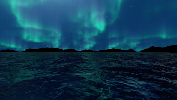 Ocean And Northern Lights