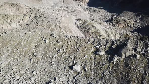 ridge of an alpine rocky mountain. aerial drone shot, Switzerland alt