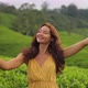 Selfie on Smartphone of Traveler Woman During Her Travel on Famous Nature Landmark Tea Plantations - VideoHive Item for Sale