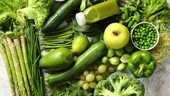 Assortment of Fresh Organic Antioxidants. Green Fruits and Vegetables by  Daniel_Dash
