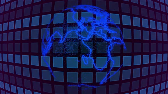 Techy earth map animation. Animated map background. Vd 982