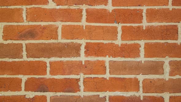 Zooming Beautiful Hand Made Red Brick Wall, Loft Interior. alt