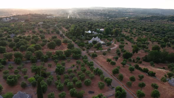 Aerial view of trullo