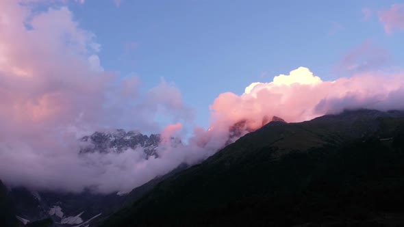 Pink Clouds in the Mountains