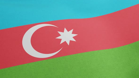 National Flag of Republic of Azerbaijan Waving Original Size and Colors 3D Render Azerbaycan Bayragi alt