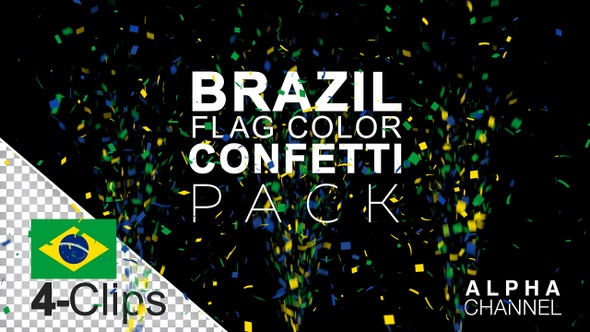 Brazil Flag Color Celebration Confetti Pack