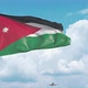 Plane Arrives to Airport with Flag of Jordan