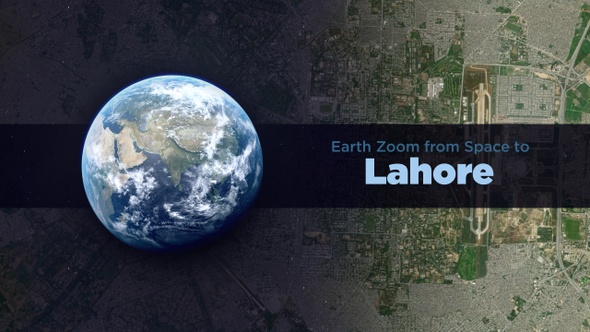 Lahore (Pakistan) Earth Zoom to the City from Space